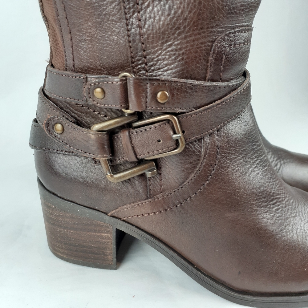 Marc Fisher Kacee Leather Riding Boots Brown NWOT - Picture 8 of 11